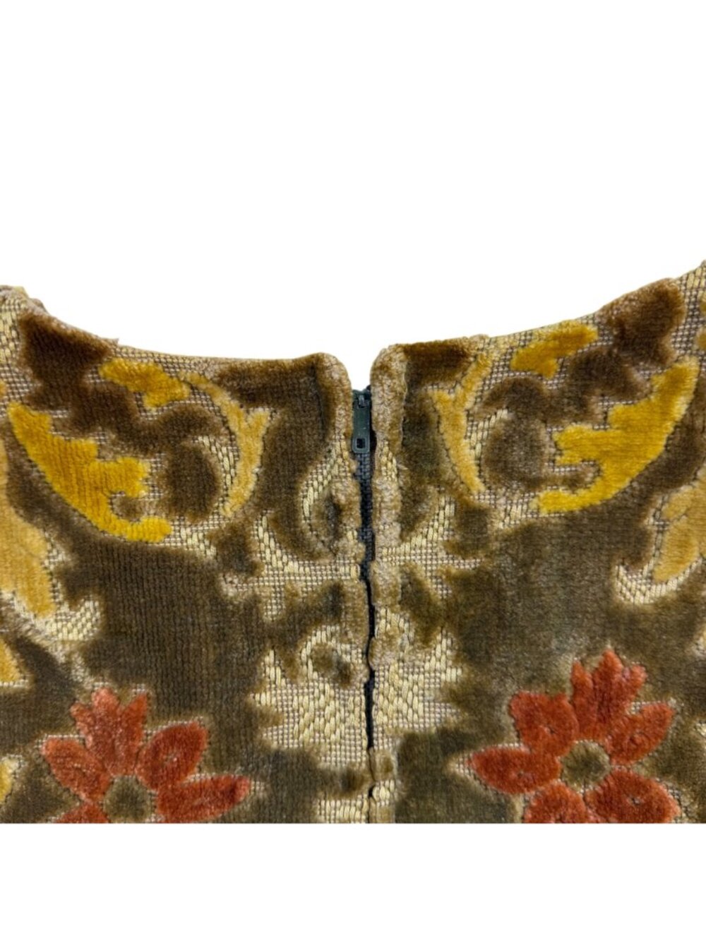 Vintage Womens Multi-Color Tapestry Sleeveless Vest Floral Medieval Style Size 1 - Picture 5 of 8